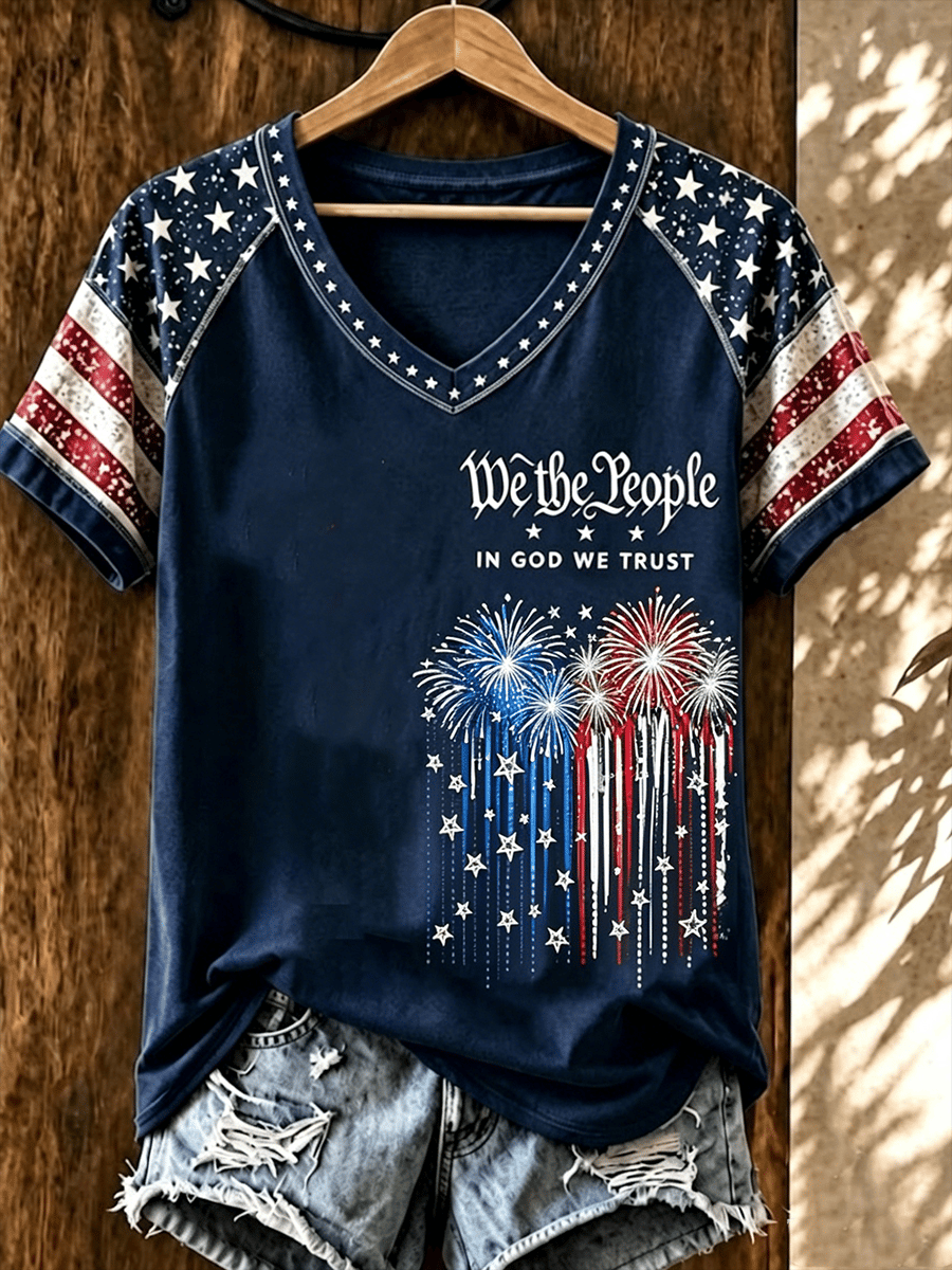 Women's Love Jesus And America Too  Printing  T-Shirts
