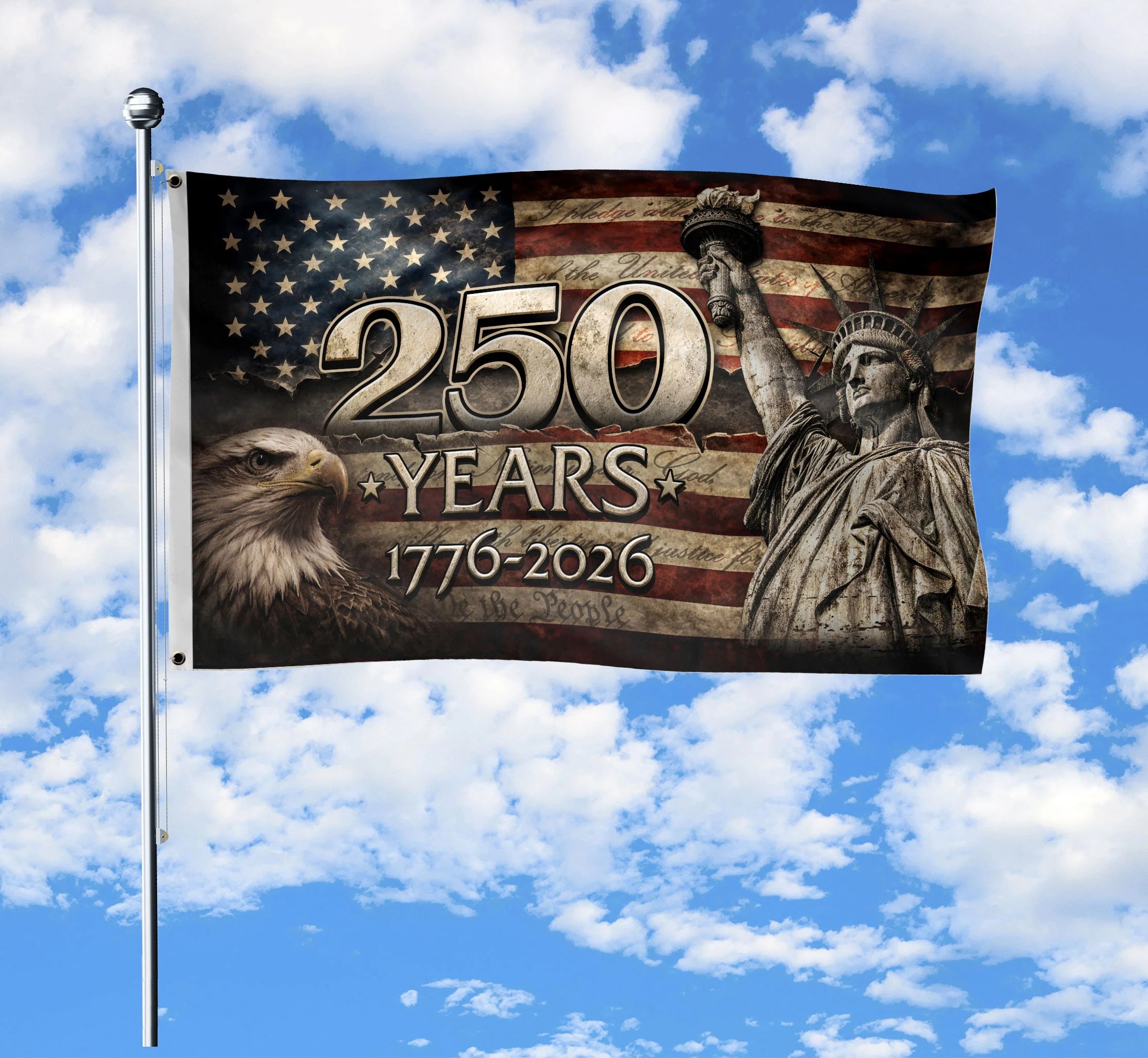250 Years Flag 1776–2026 – Eagle & Liberty Patriotic American Décor