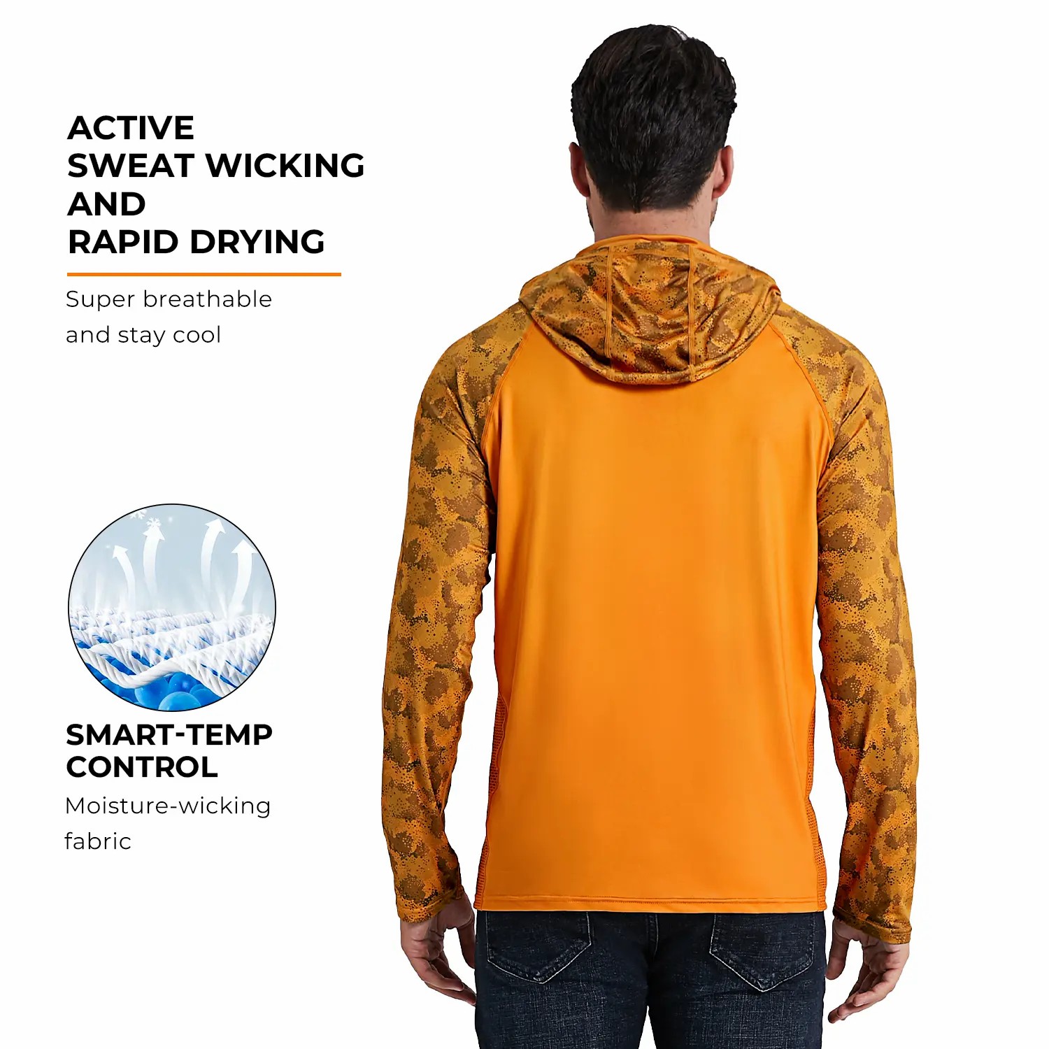 Men's UPF 50+ Sun Hoodie with Built-in Mask & Neck Gaiter – Lightweight Cooling Activewear