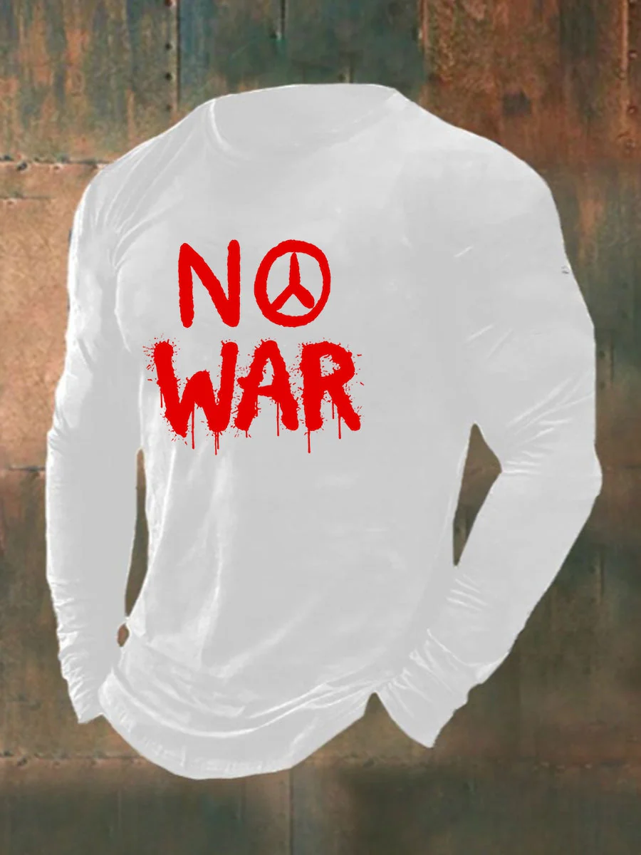 Men's No War cotton long sleeve T-shirt
