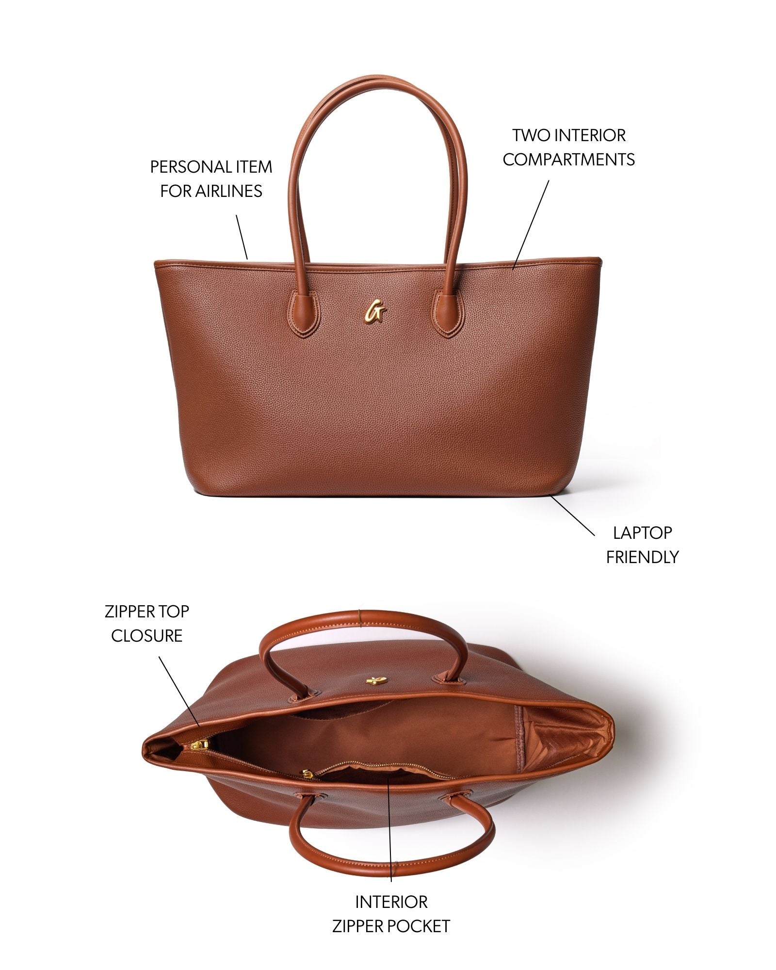 PEBBLE TOTE BAG - BROWN