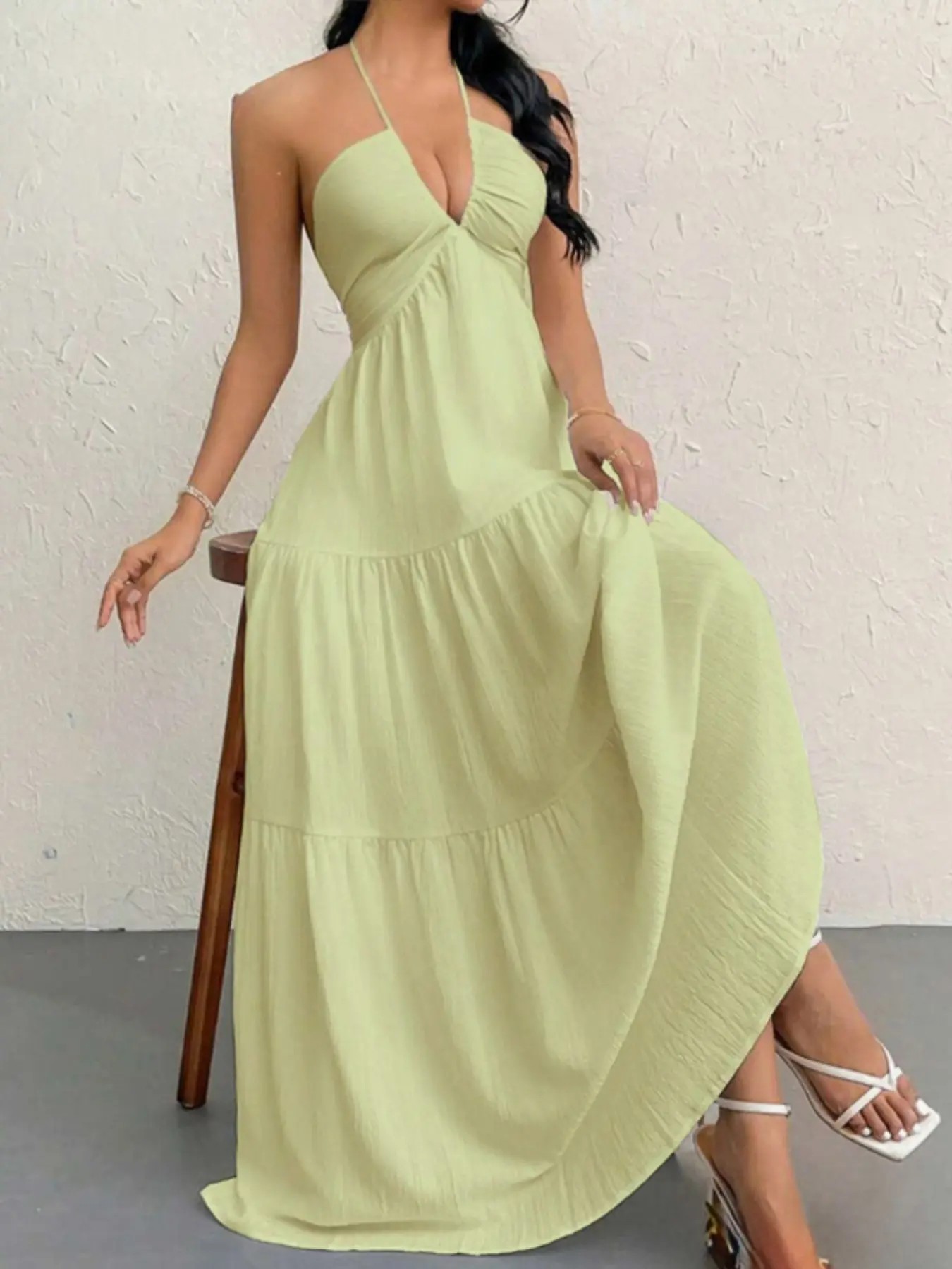 Women's Solid-Color Dress Casual, Loose-Fit, Sleeveless Dress & Ideal for Beach Vacations