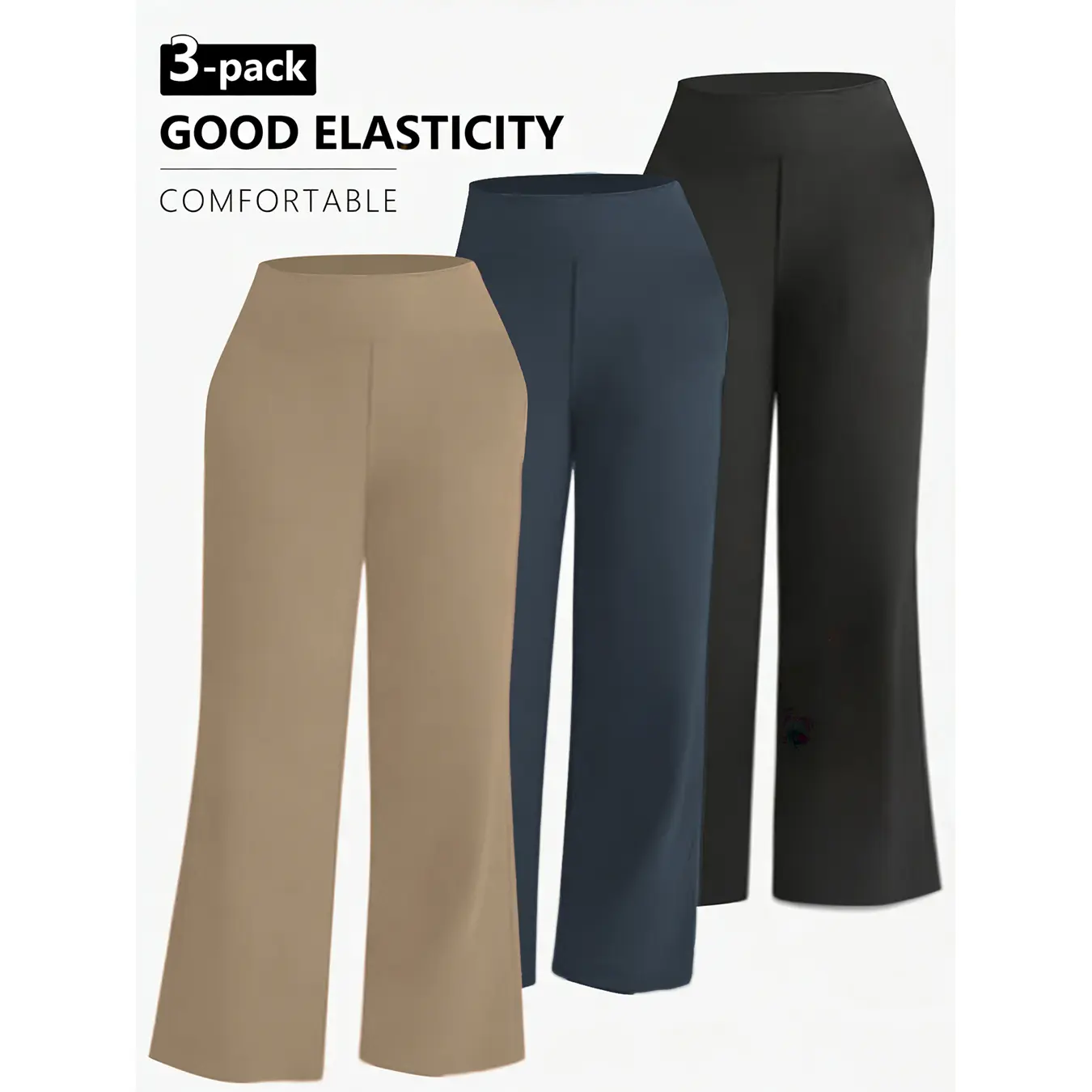 Women's wide-leg suit pants (elastic waist design)