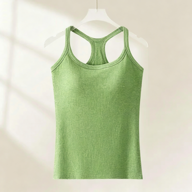 Women's 8-Pack Ribbed Built-in Bra Tank Top – Racerback Cropped Camisole with Removable Pads Wireless Supportive Yoga Top