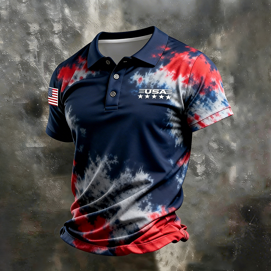 Men's Comfortable Tie Dye USAPOLO Shirt