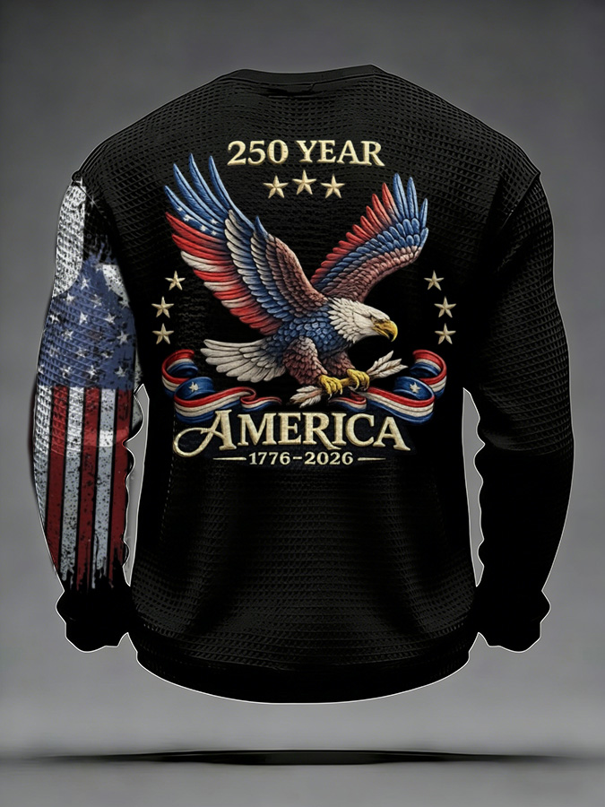 Unisex 250Th Anniversary Celebration Waffle Round Neck Long Sleeve T-Shirt