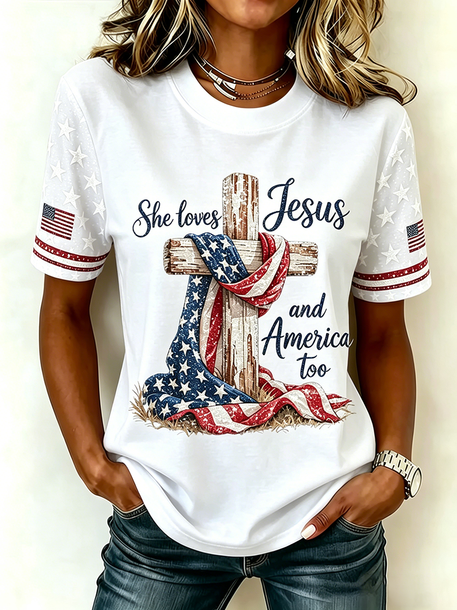 250Th Anniversary Commemorative Faith Glitter Printed Round Neck Top In The United States