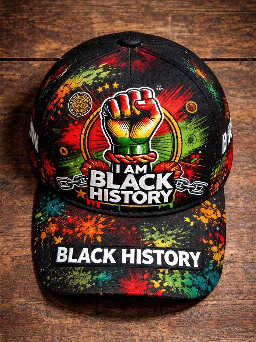 Black History Graffiti Print Casual Hat
