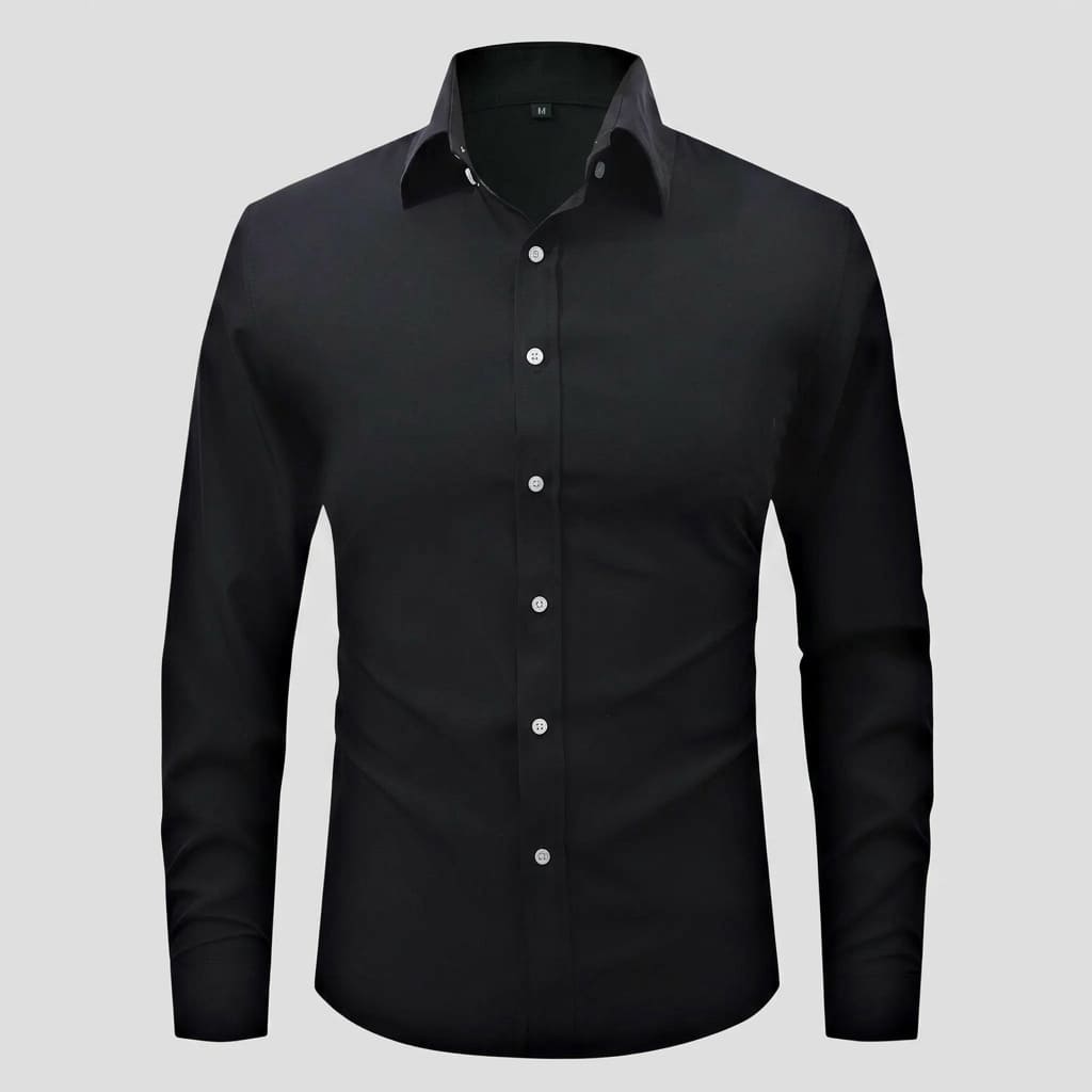 Men’s Long-Sleeve Shirts With A Notched Lapel Collar