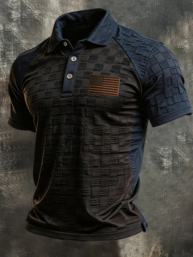 Men's American Flag Pattern Design Top