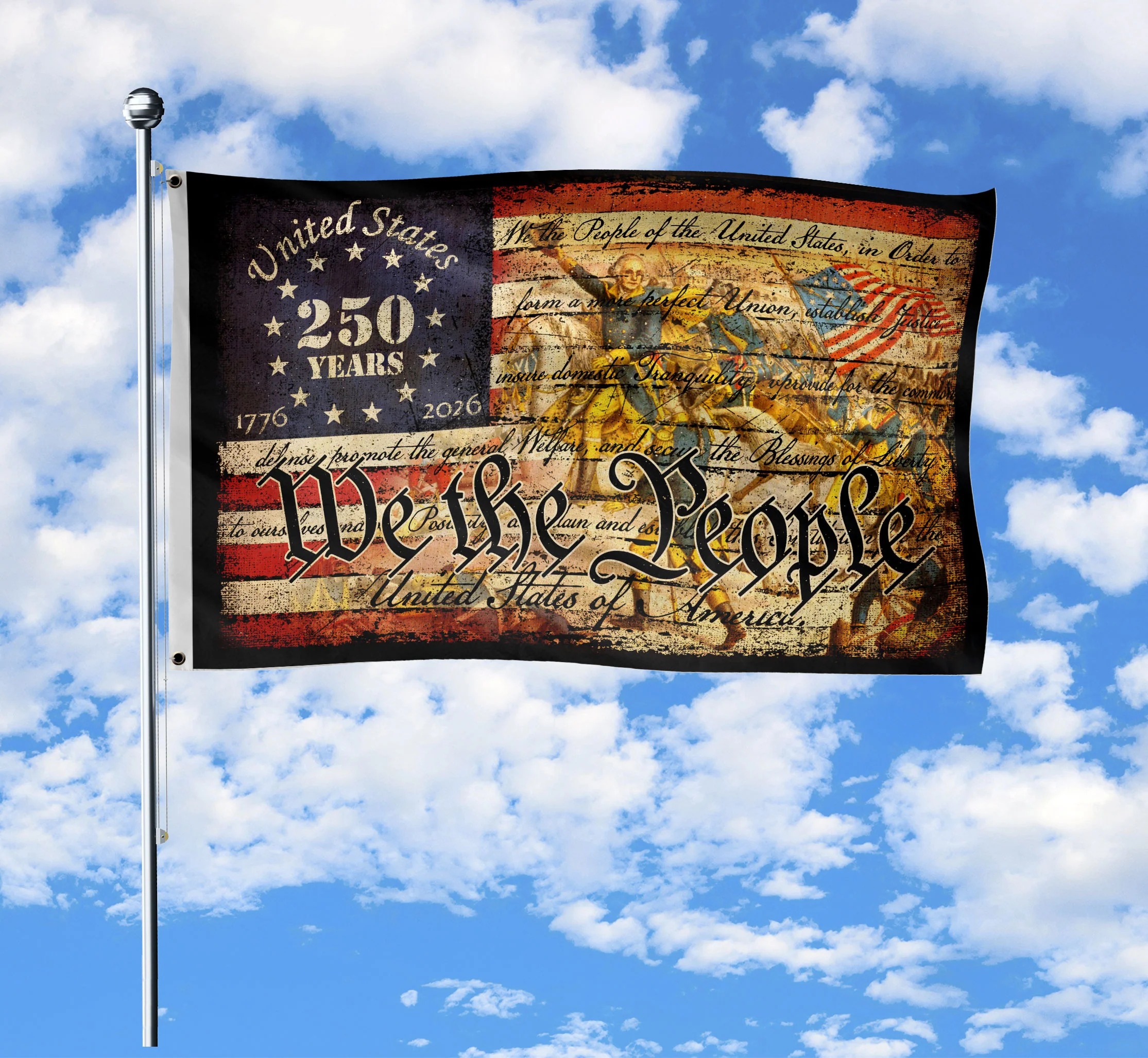 250 Years of Freedom “We The People” Double-Sided House Flag – Patriot