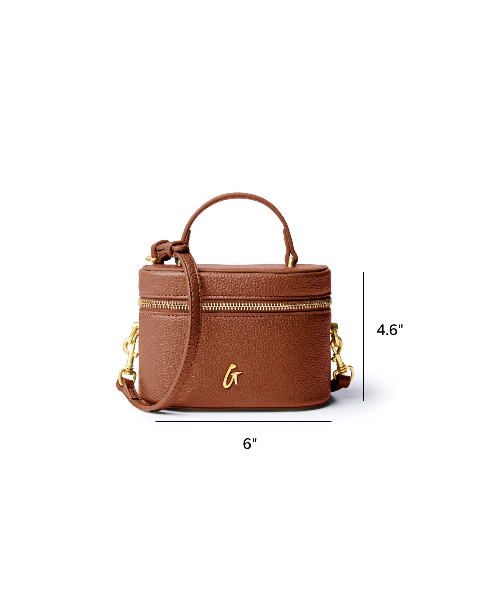 MINI PEBBLE VANITY BAG - BROWN