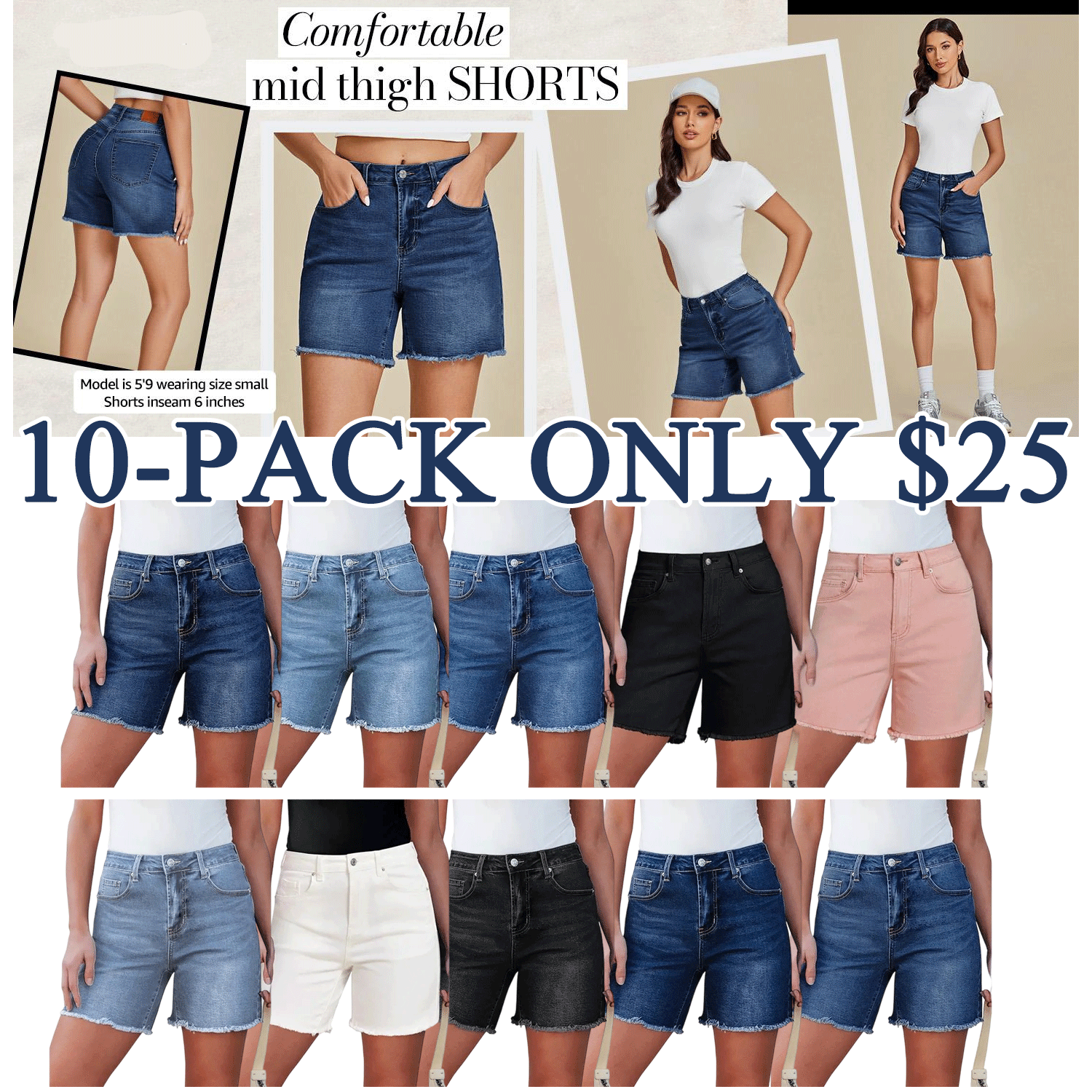 👖 👖Women’s High-Waisted Stretch Denim Shorts