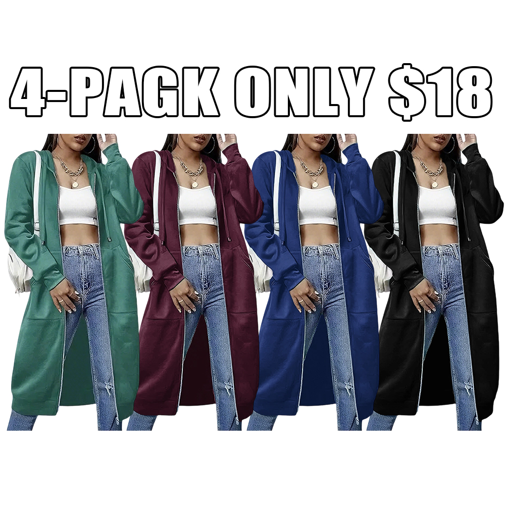 Women's casual zip-up fleece hoodie