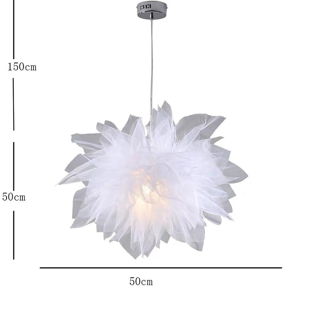 20'' Cotton Candy Mid Century Modern Pendant Light Metal Fabric Pendant Light