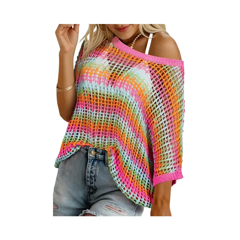 Women's Crochet Hollow-Out Beach Cover-Up & Casual Top