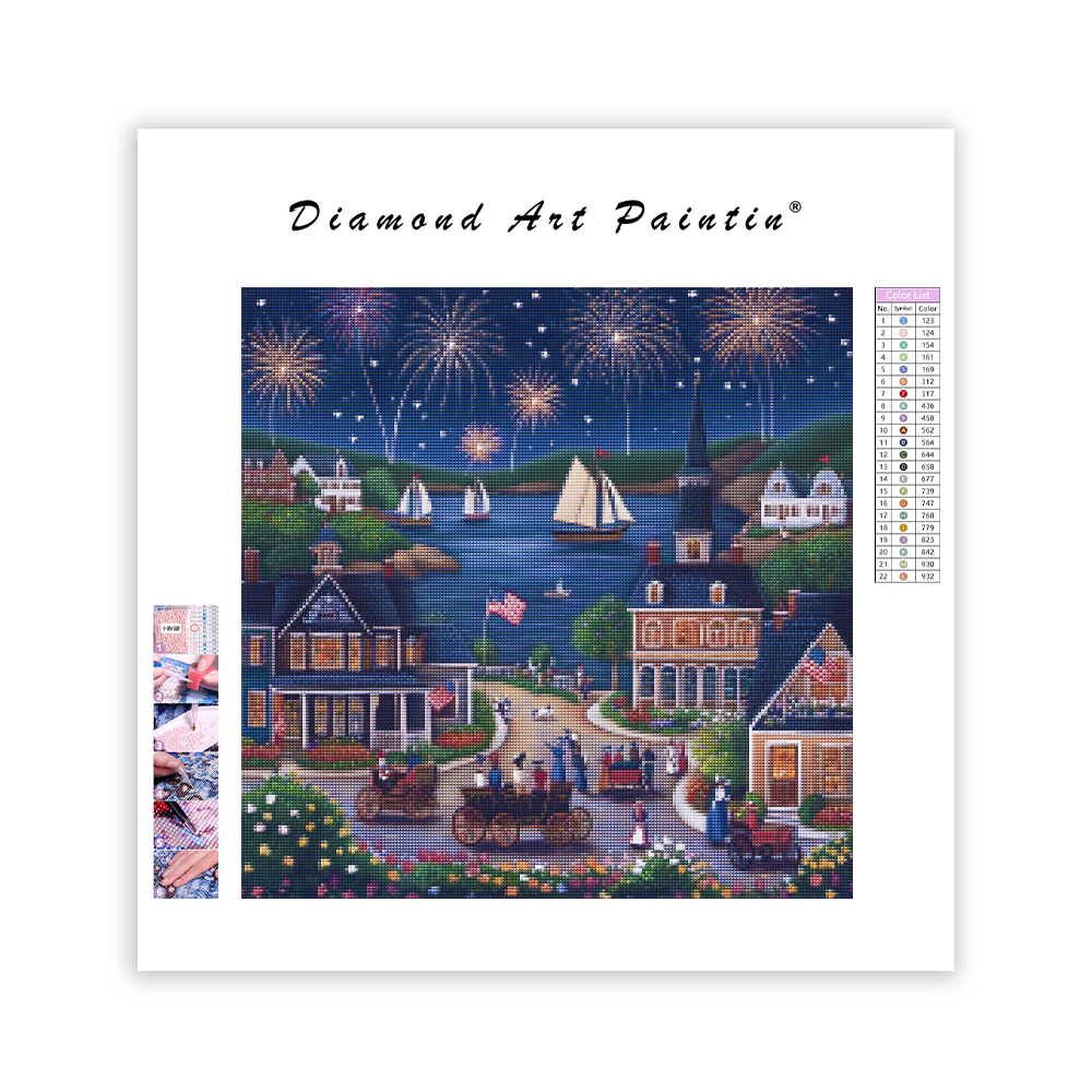 Festive Evening Illustration - Diamond Painting