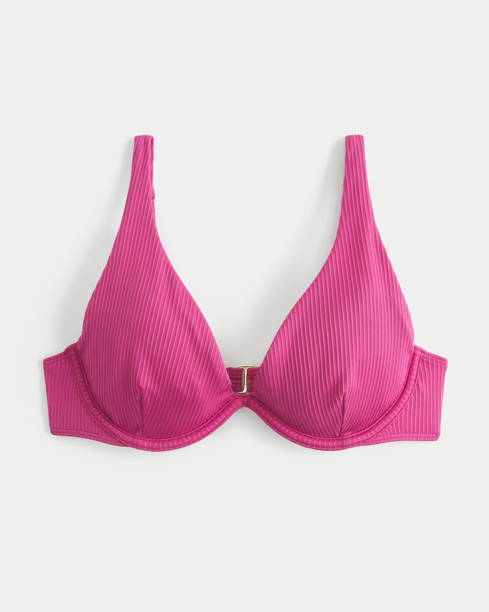 High Apex Ribbed Underwire Bikini Top