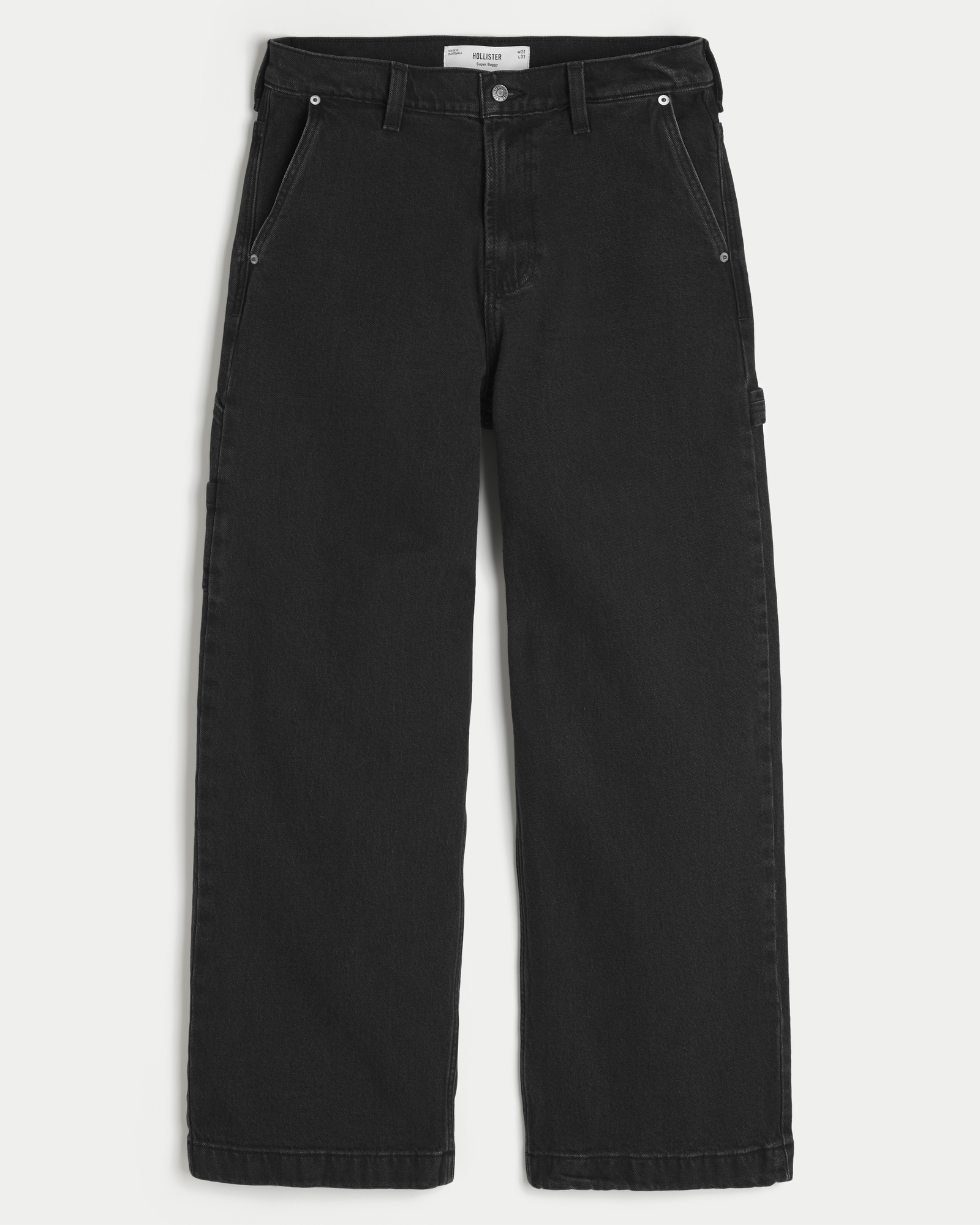Dark Wash Logo Embroidery Super Baggy Jeans
