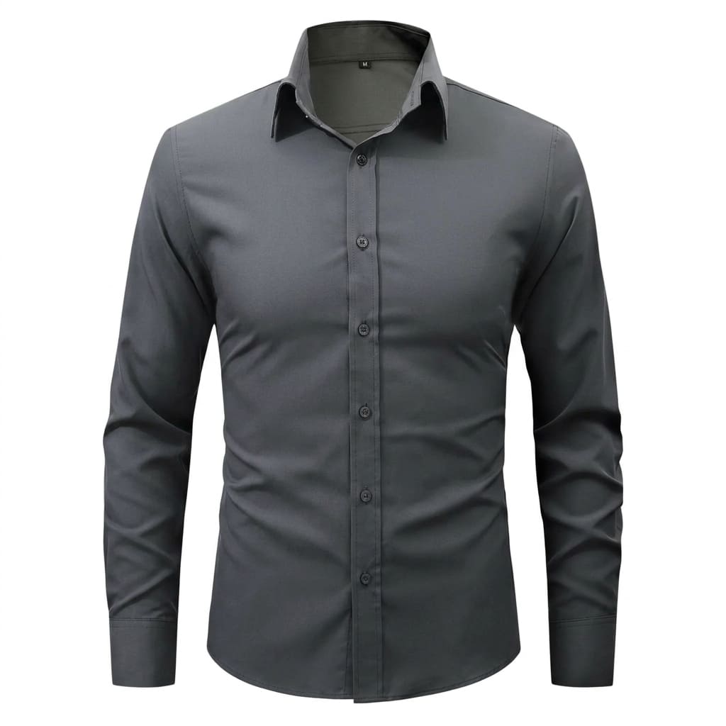 Men’s Long-Sleeve Shirts With A Notched Lapel Collar