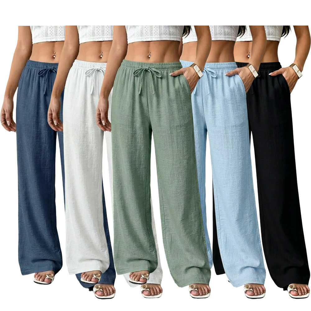 Casual waist-cinching pants suitable for couples and unisex wear