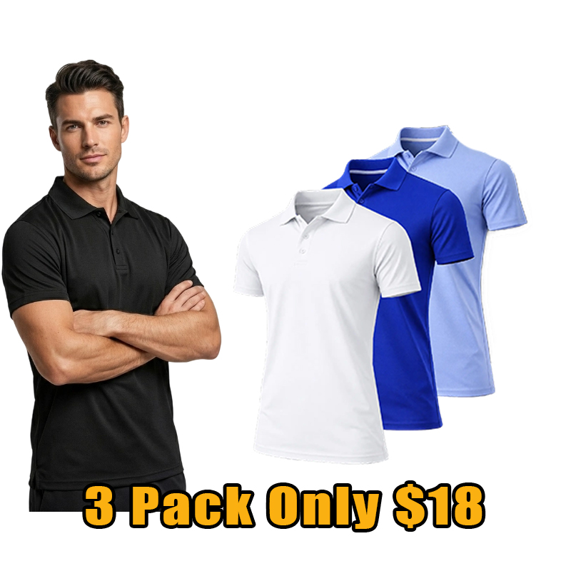 👕 Men's 5-Pack Performance Dry-Fit Polo Shirts