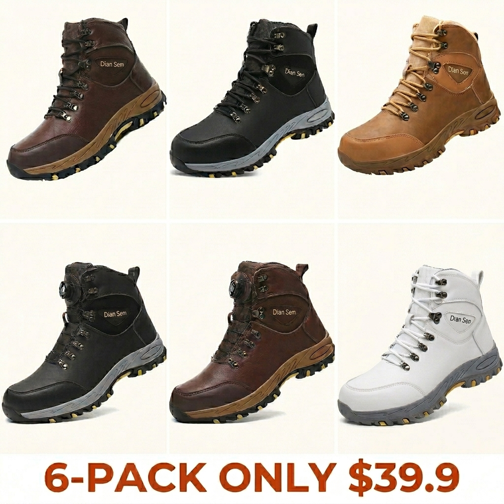 Men's Waterproof Safety Boots – Rugged Steel-Toe Work Boots with Crush and Puncture Resistance