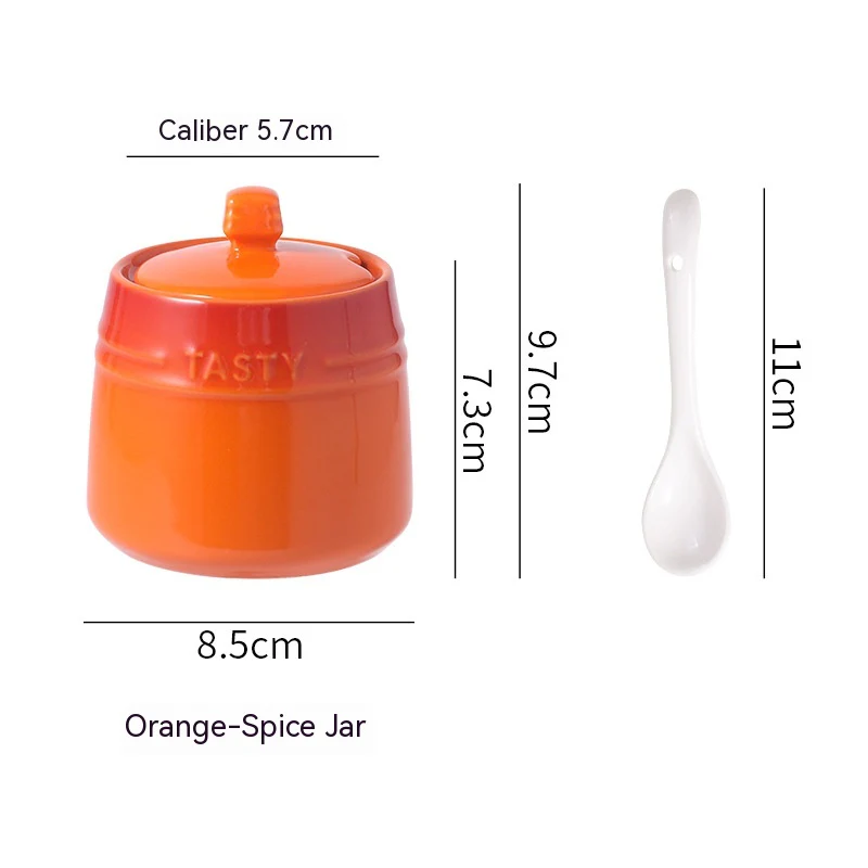 Colorful Nordic Style Ceramic Serving Jar with Spoon