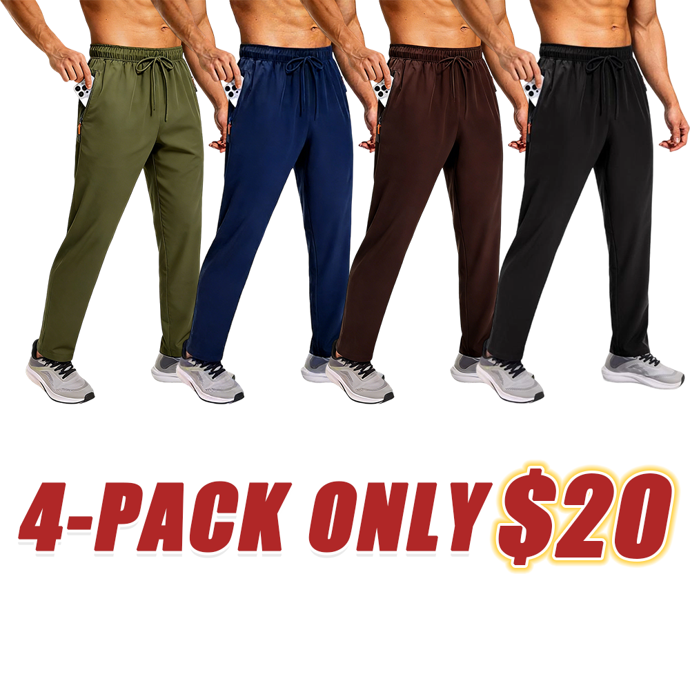Men's Water-Repellent Quick-Dry Zipper Pocket Joggers