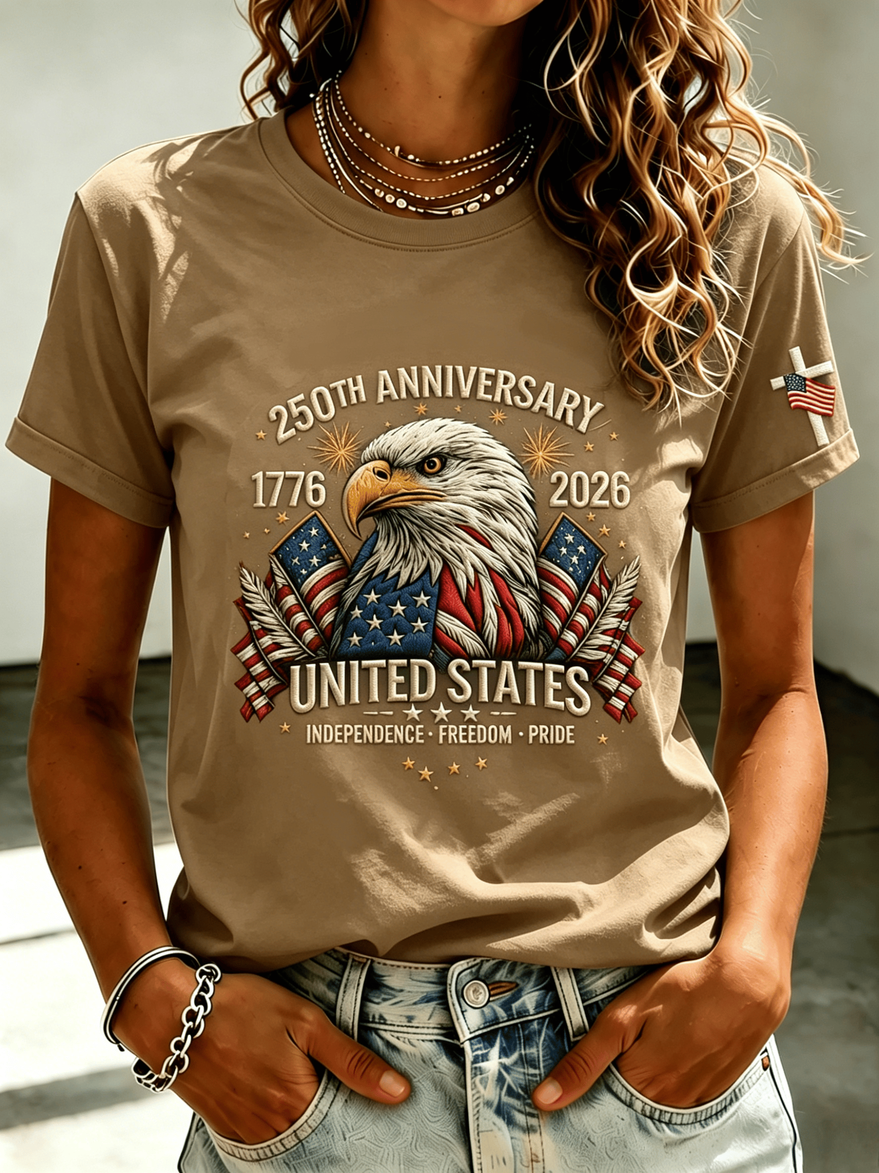 Women's USA 250th Anniversary Printed T-shirt