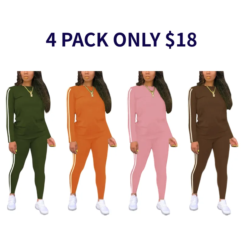 Women's solid color elastic waist pants suit