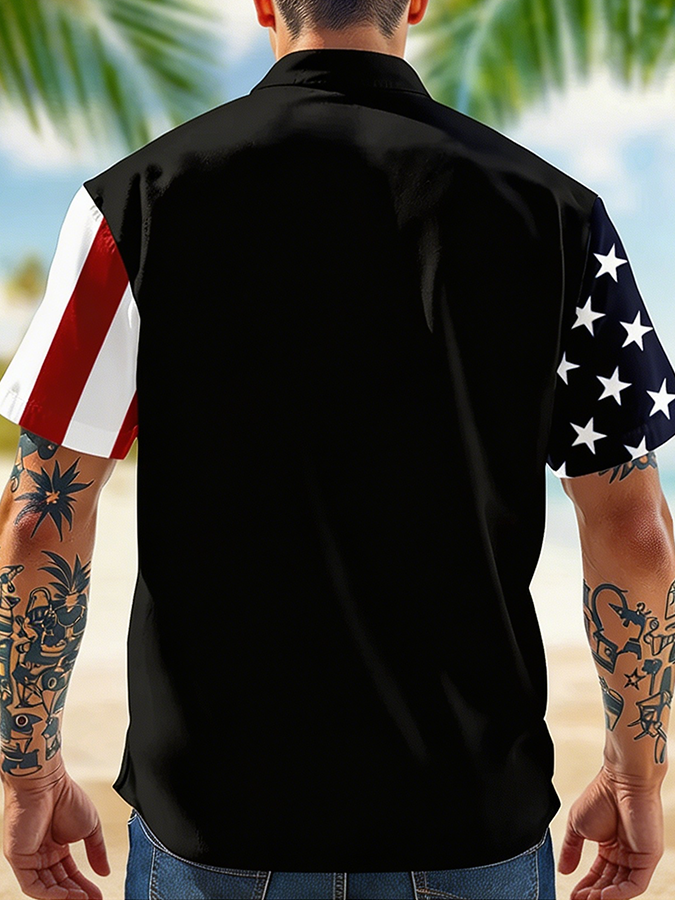 Men's 250 Years Of Freedom Christian Cross American Flag Shirt