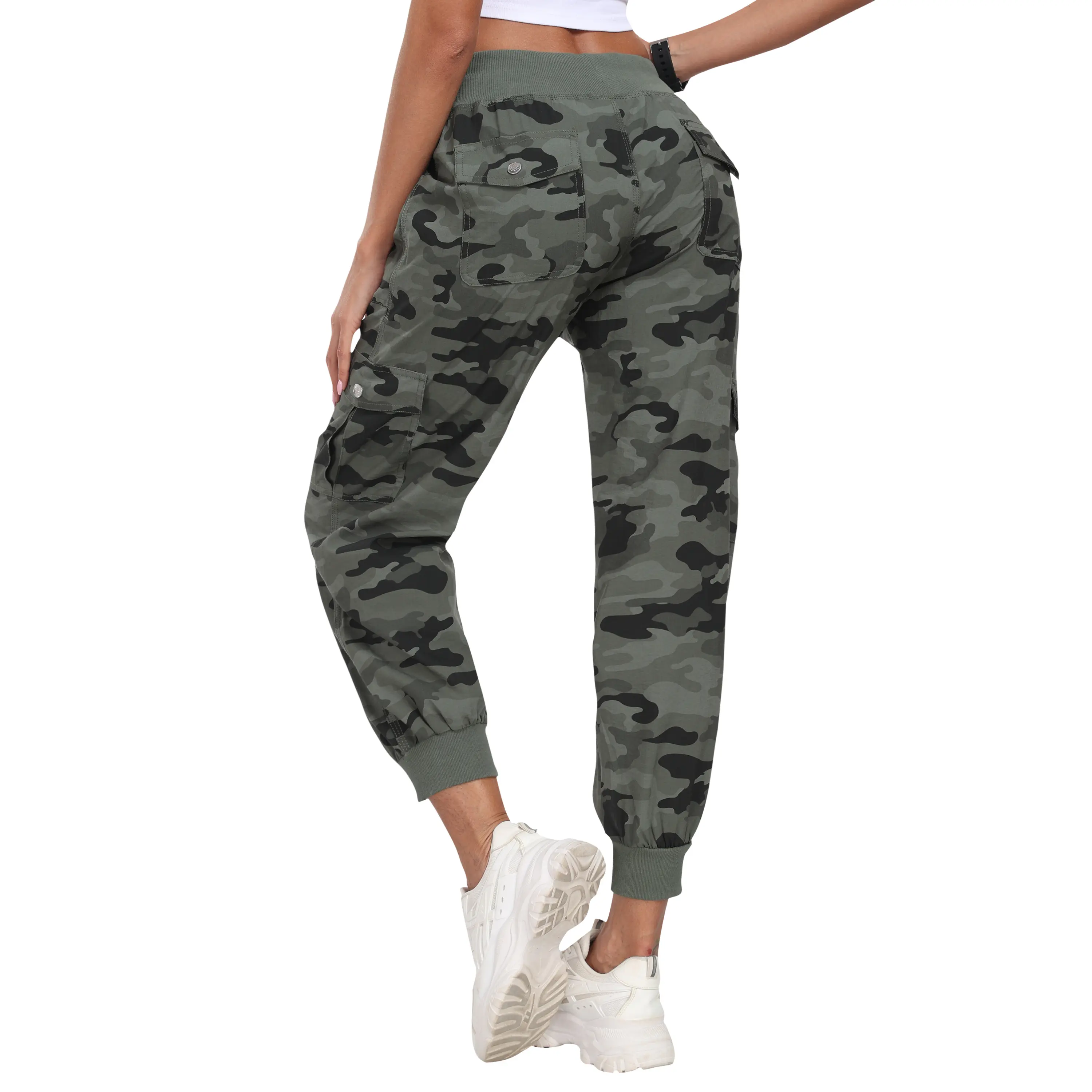 PLUS SIZE Lightweight Hiking Cargo Pants Outdoor Quick Dry Casual Travel Sweatpants Joggers Elastic Waist 6 Pockets