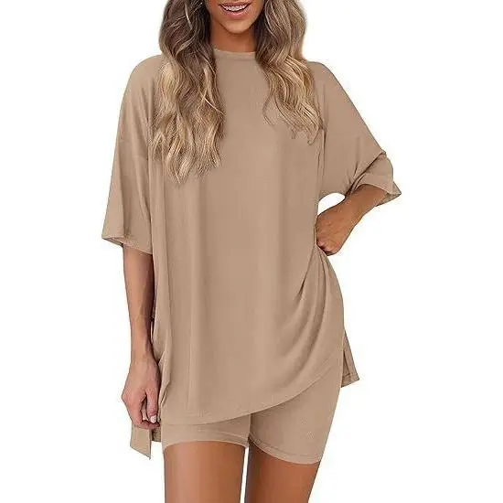 Women's Summer Casual Two-Piece Set: Minimalist Loungewear crafted from soft viscose fabric