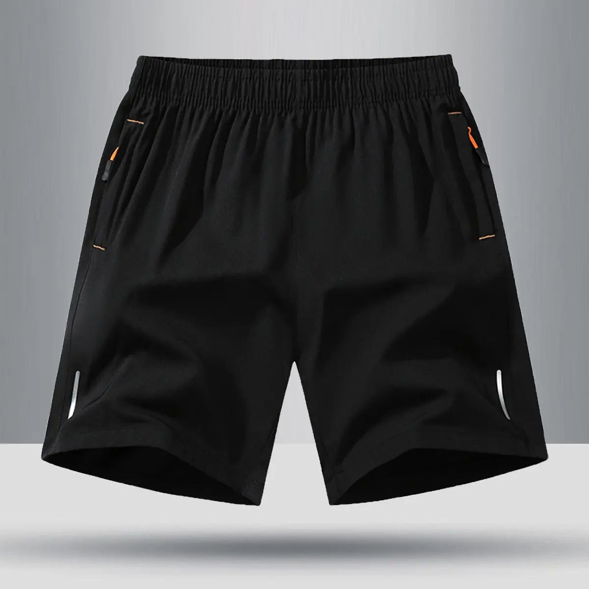 Men's Solid-Color Zipper-Pocket Shorts