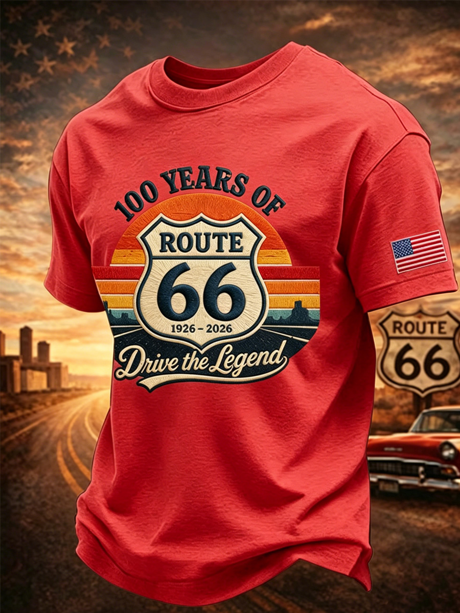 Men's Route 66 Centennial Mother Road Print T-shirt