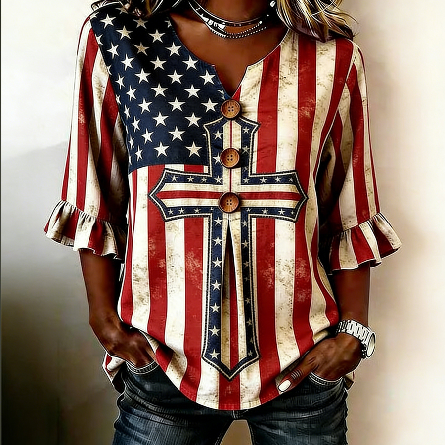 Women'S Flag Printed Top