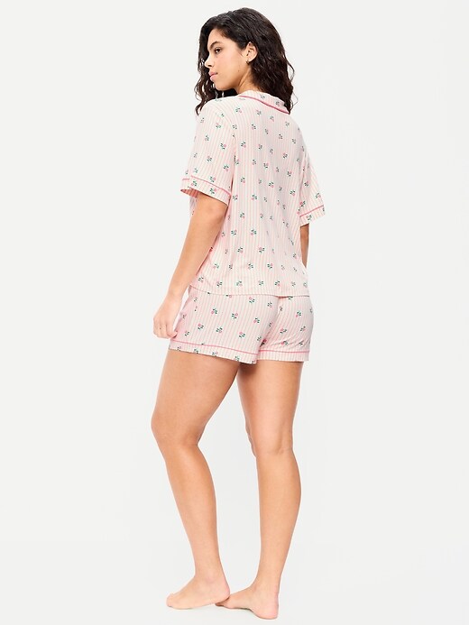 Sunday Sleep Knit Jersey Short Set Pink Floral