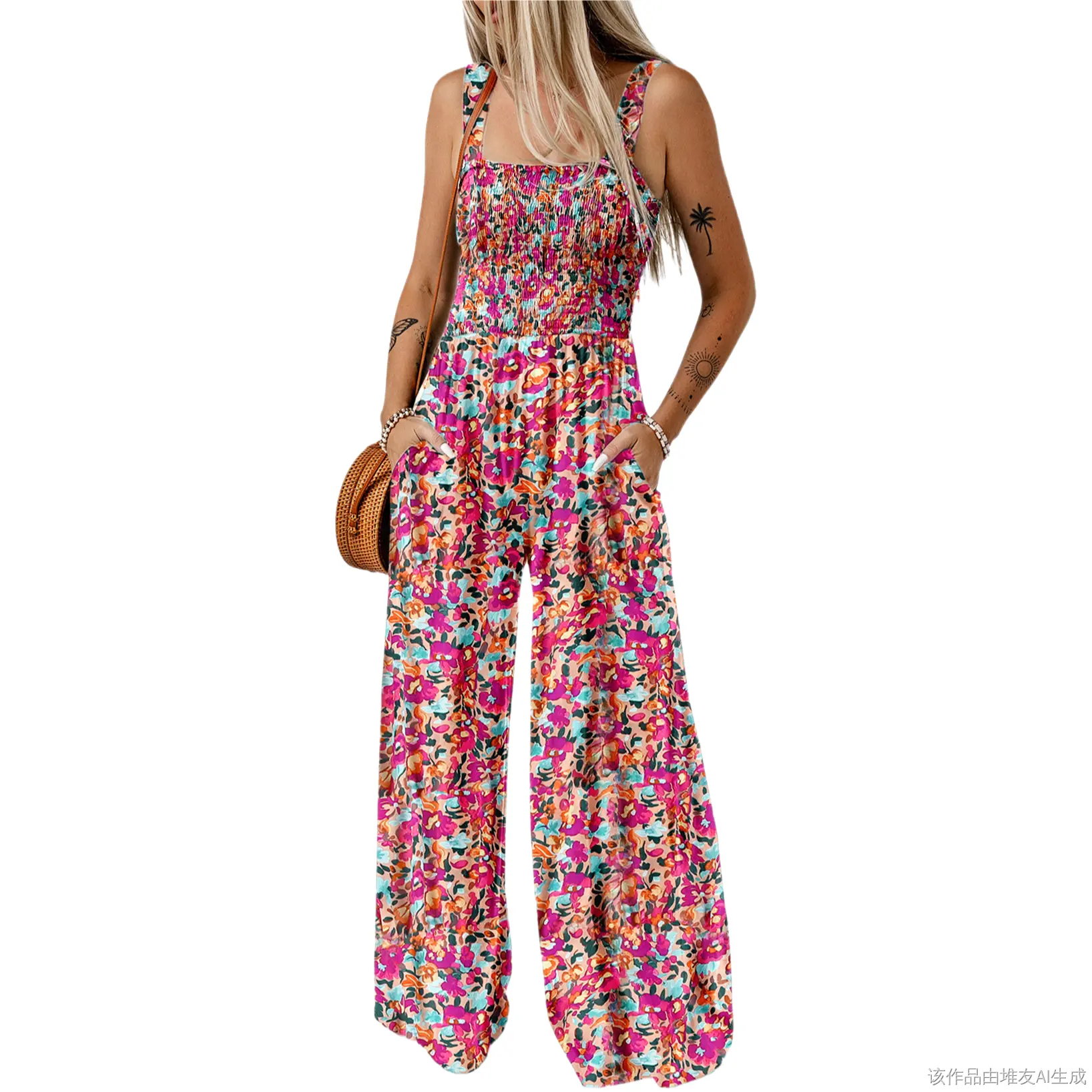 💕Mother's Day Sale💕Sleeveless Jumpsuit adjustable straps