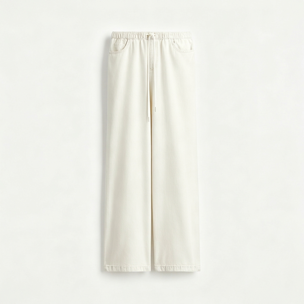 Denim drawstring trousers