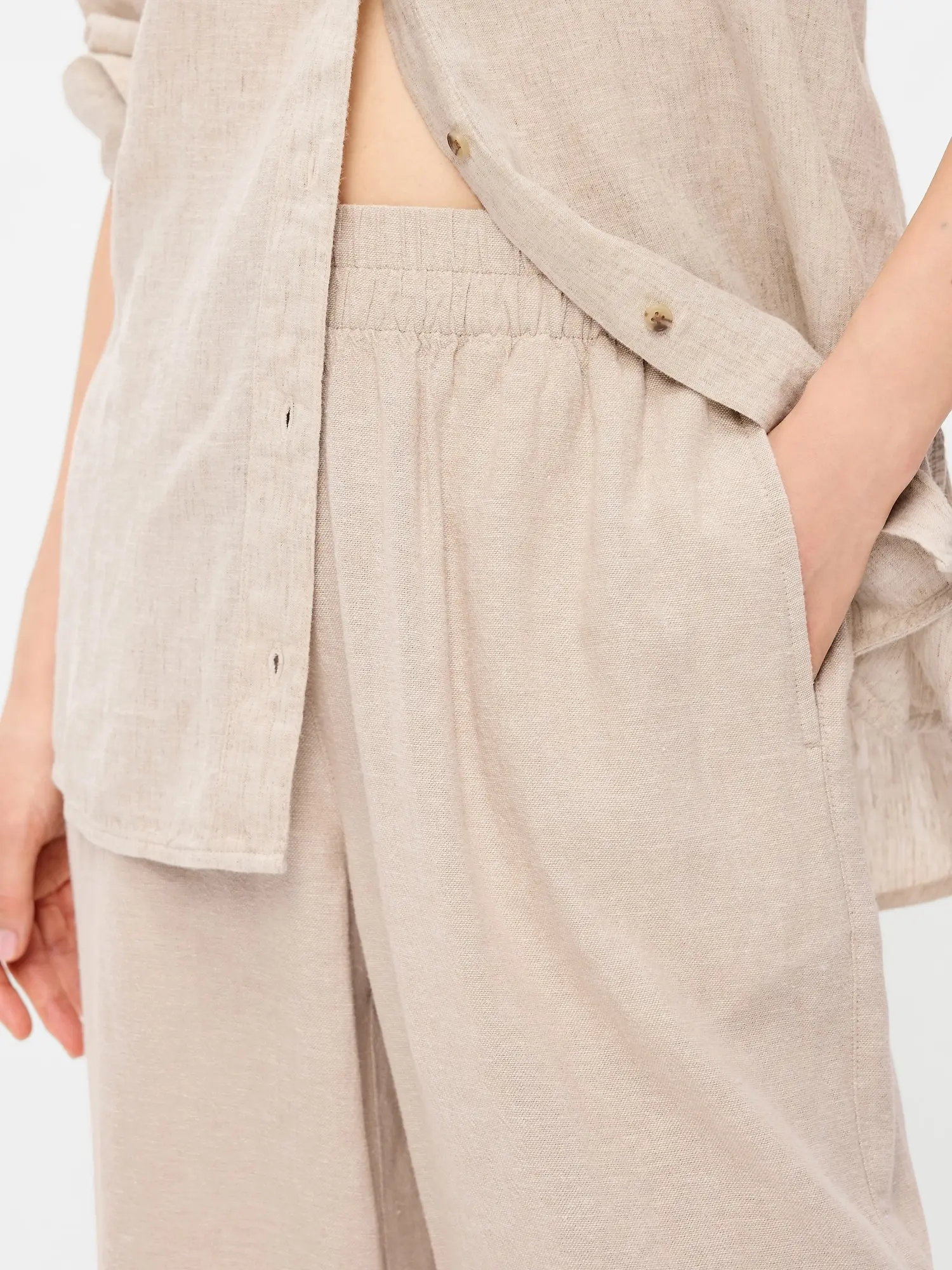 Old Navy Women's High-Waisted Linen-Blend Wide-Leg Pants