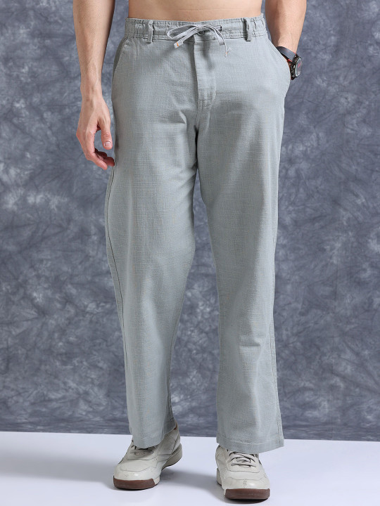 Men's Relaxed Linen Blend Drawstring Pants