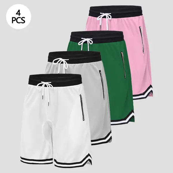 Men’s Casual Athletic Shorts With Zippered Pockets