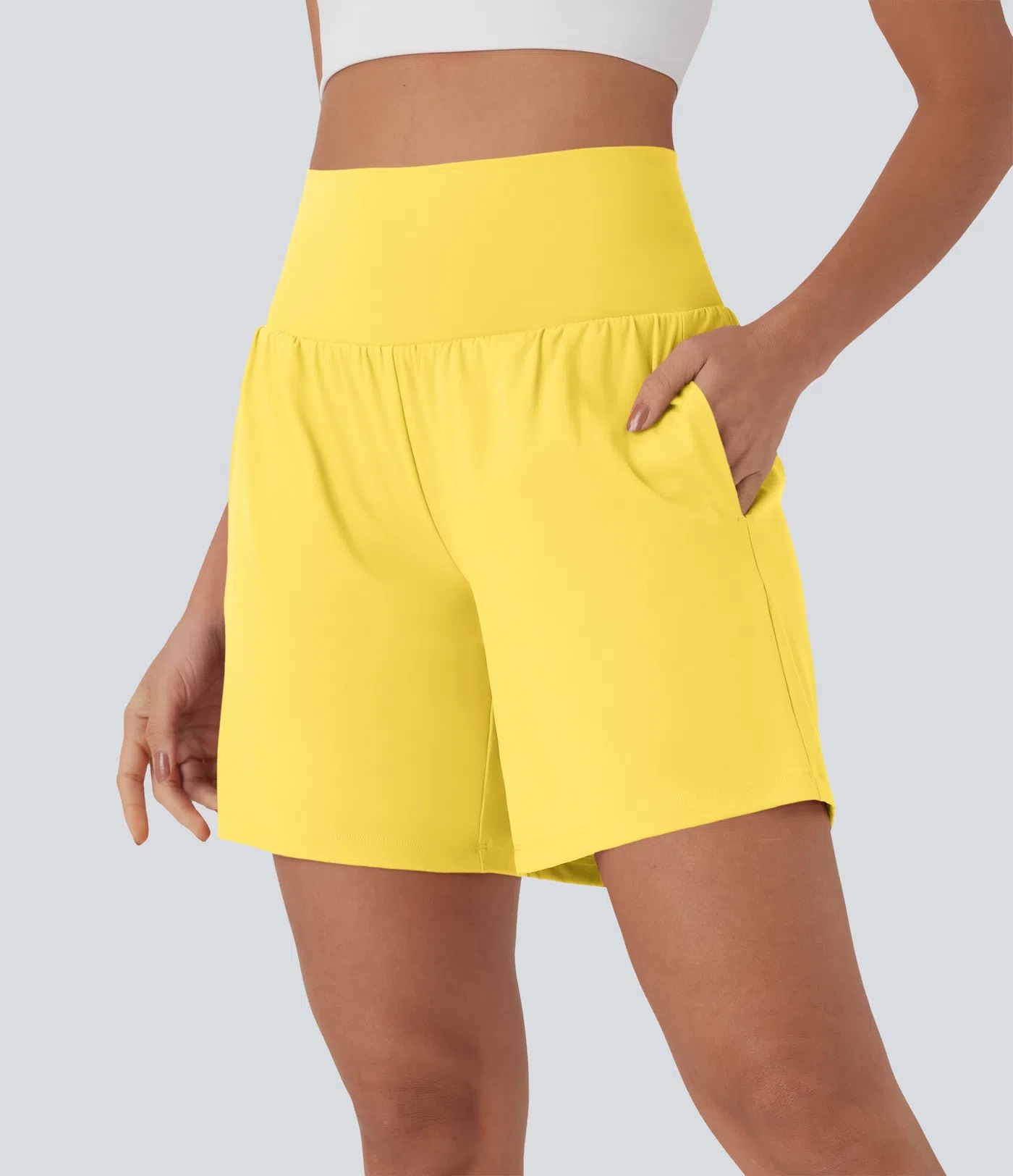 🔥🔥Women’s 2-in-1 Super High-Waisted Cool-Touch Yoga Shorts with Pockets (3