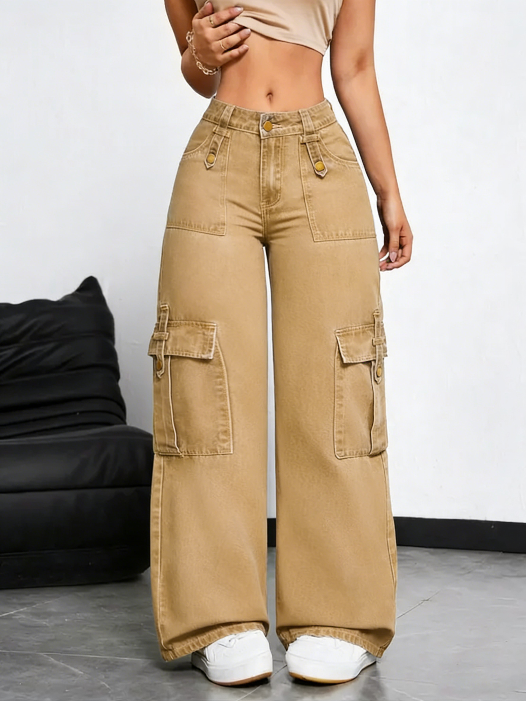 Women's Stretchy Multi-Pocket Straight Leg Jeans