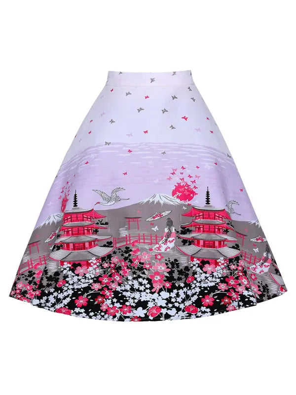 Pleated A-Line Mini Skirt