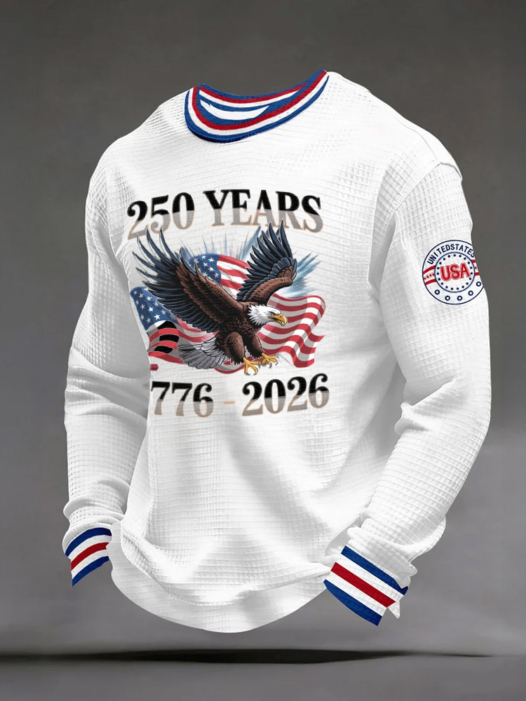 Unisex 250Th Anniversary Celebration Waffle Round Neck Long Sleeve T-Shirt