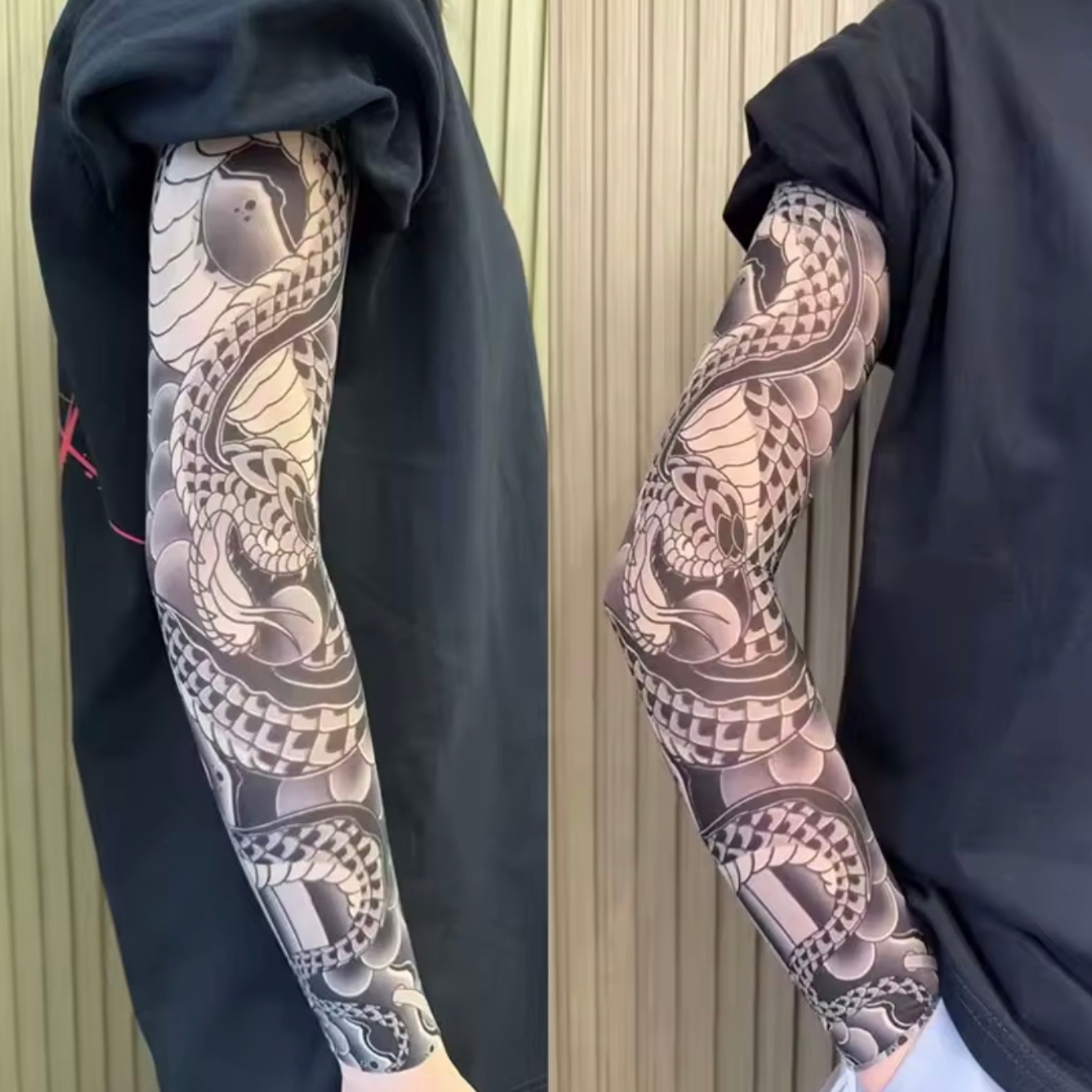 🎭 Invisible Tattoo Mesh Sleeve – Realistic Temporary Tattoo Cover UPF50+