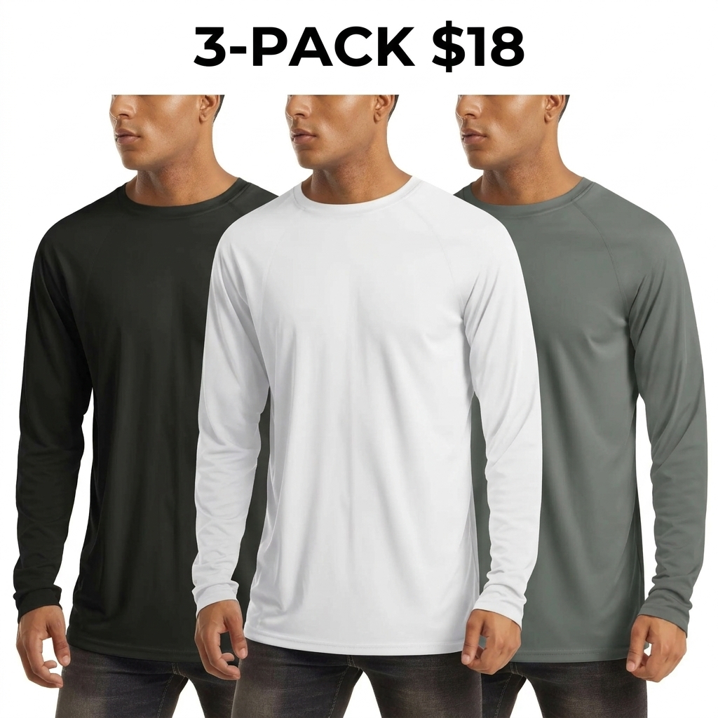 Men's UPF 50+ Long Sleeves Shirts Quick Dry Lightweight Summer Sportswear Tops for Swimming