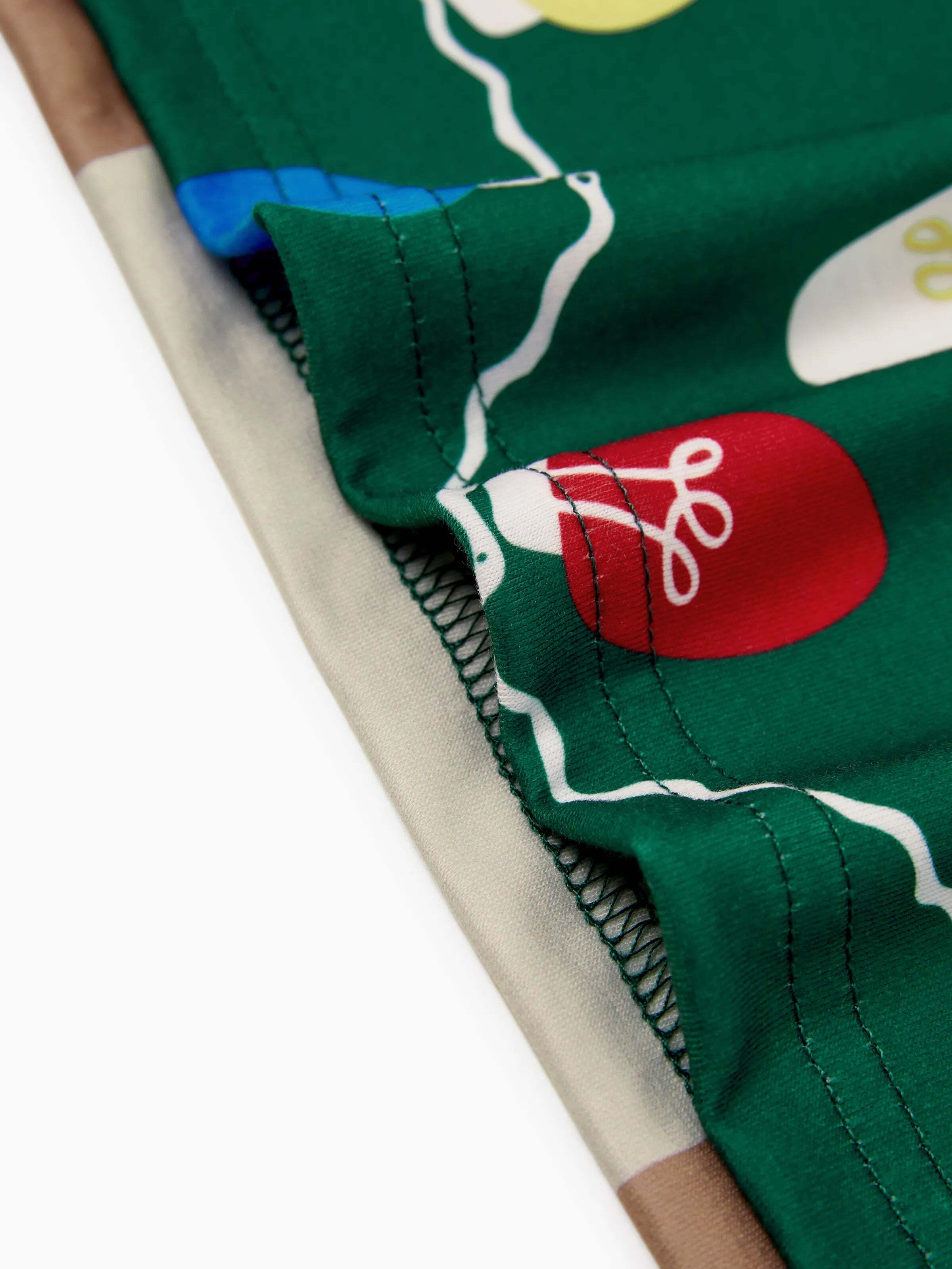 Christmas Matching Family Pajamas Set Reindeer Green Print PJS with Christmas Socks Green